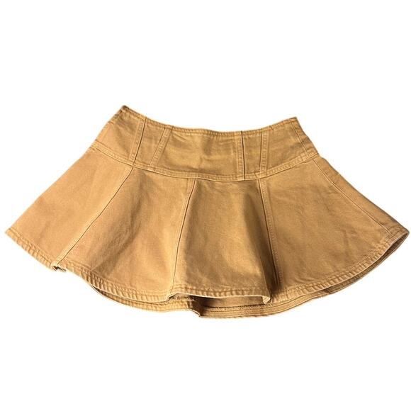 ULLA JOHNSON The Vera Light Brown Flared Denim Skirt Size US 4 - Picture 2 of 6